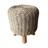 Taburete de rafia natural