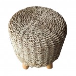 Taburete de rafia natural