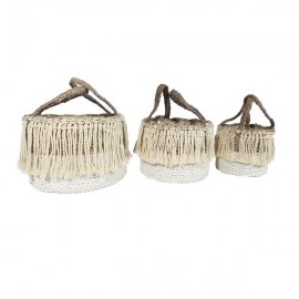 Set pequeño de 3 cestos flecos