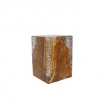 Taburete madera y resina cristal