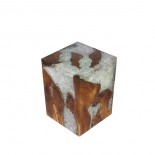Taburete madera y resina cristal